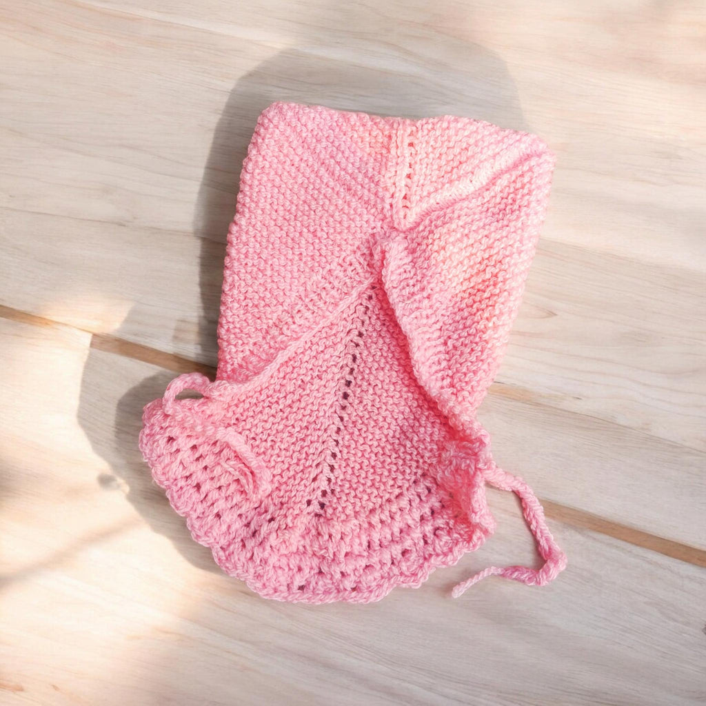 Set of 4 Baby Pink Casual Handmade Woollen Buttoned Sweater, Cap/Beanies, Shoes and Mittens Winter Outfit Comfortable Sweater Soft Sweater