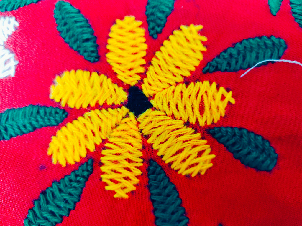 Cotton Red White Applique Embroidered Handmade Queen Size Bedsheet With Two Matching Pillow Covers Pack Of 1 Indian Style Bedsheet Bohemian