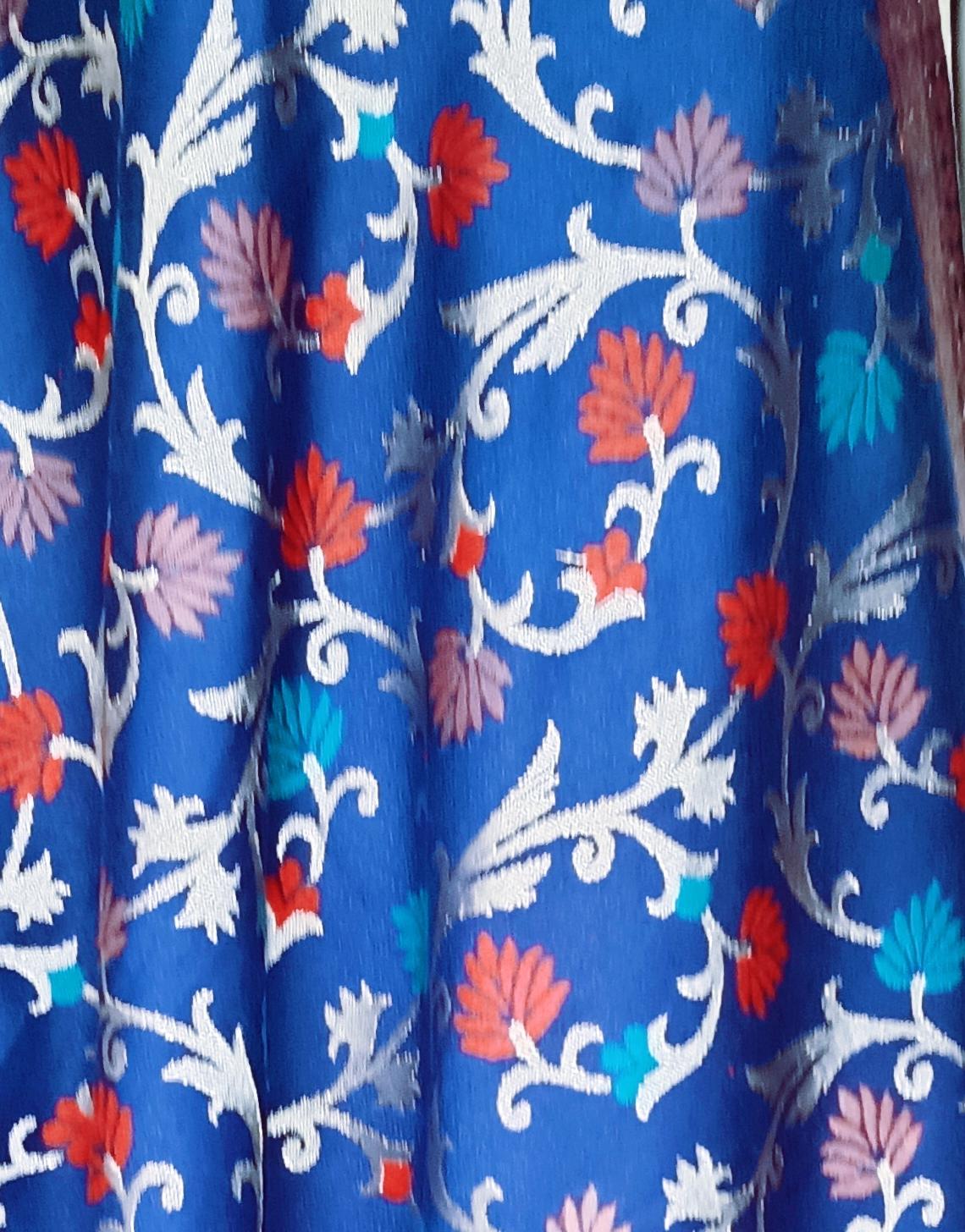 Blue Cashmere Pashmina Shawl Hand woven shawl scarf Lightweight Embroidered Soft Touch Neck Warmer Travel Blanket Shoulder Warmer Winter