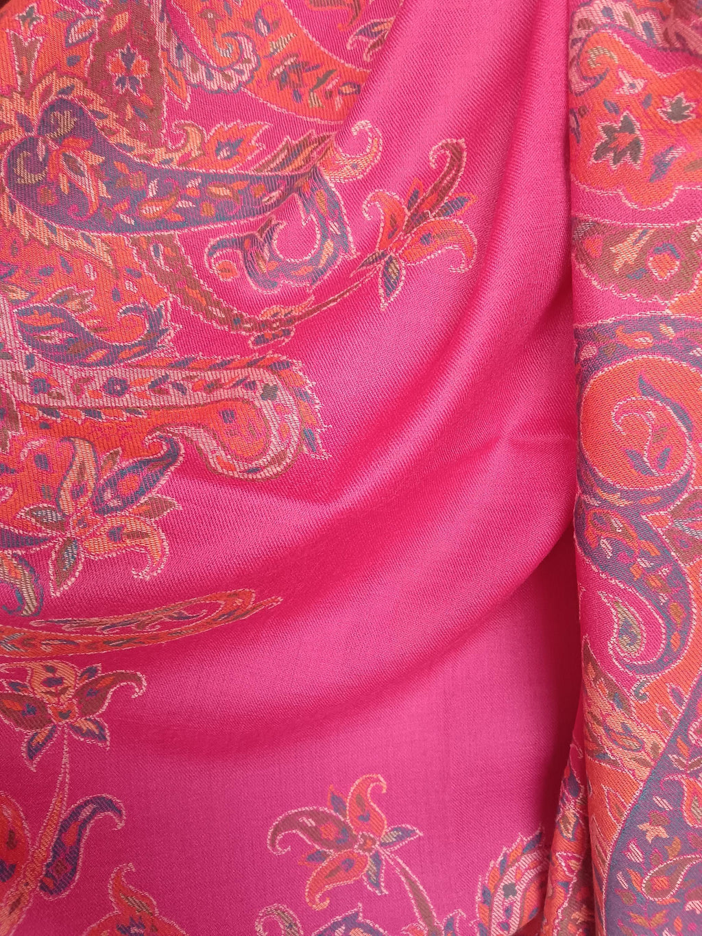 Coral/Baby Pink With Orange Embroiderey Cashmere Pashmina Luxurious Hand Woven Shawl Pure Pashmina Lightweight Luxurious Shawl Soft Scarf