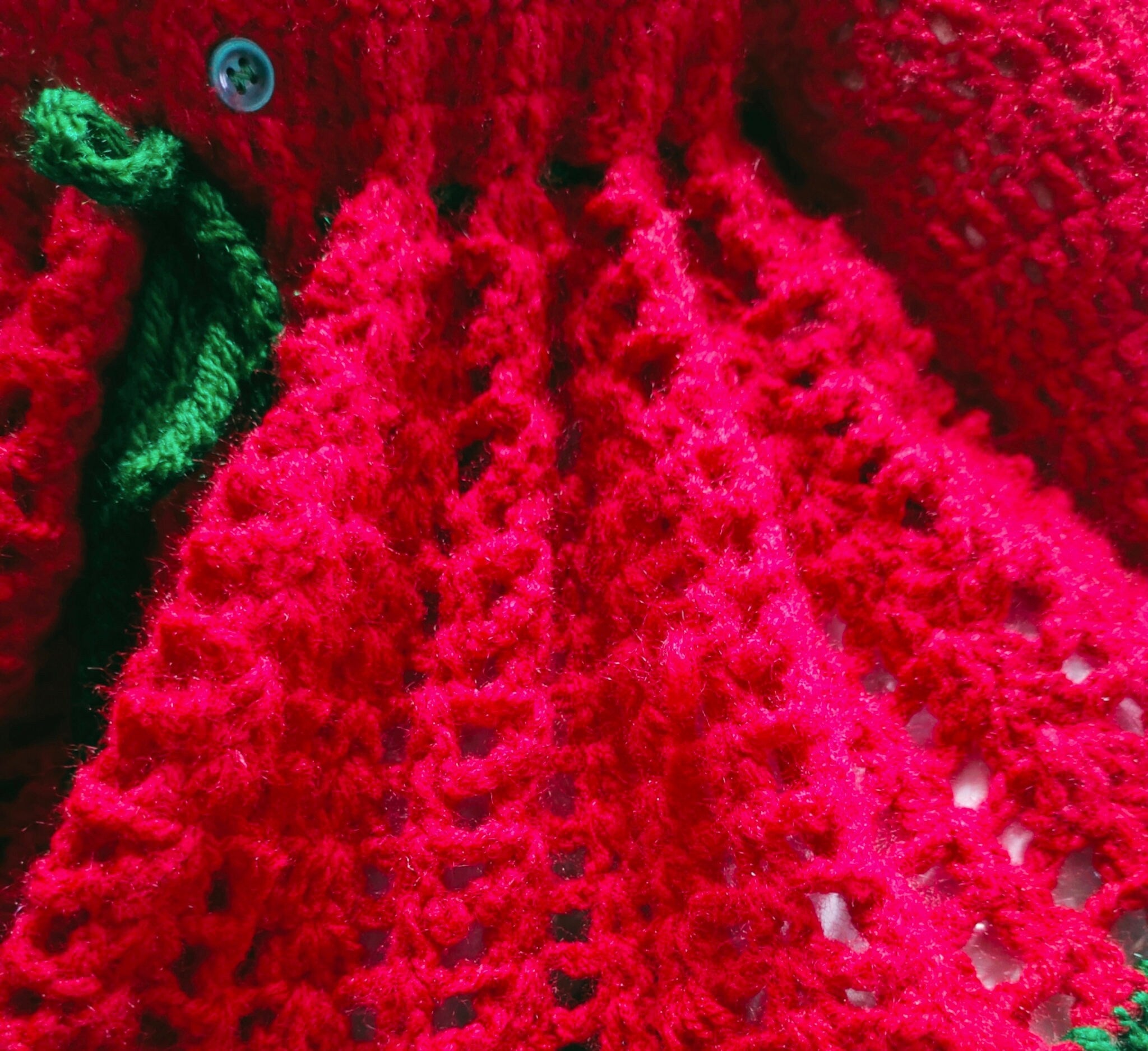 Handmade Woollen Red Green Crochet Dress For kids With Woollen Matching Beanie/Cap And Woollen Shoes Christmas Dress Christmas Party Winter