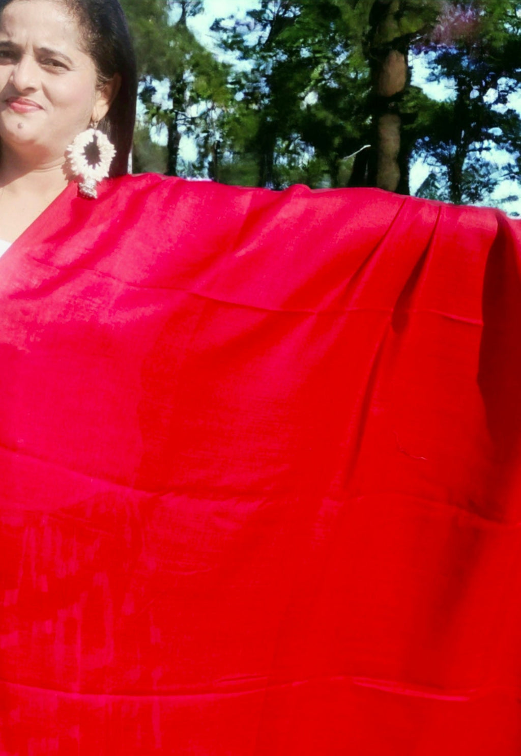 Red Semi Pashmina Woollen Shawl Scarf Cashmere Neck Warmer Travel Blanket Scarf Packable Lightweight Gift for Her Shoulder Warmer