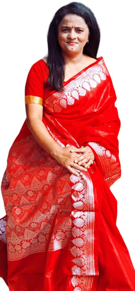 Red Satin Banarasi Saree With Unstitched Red Satin Blouse Silver Zari Work Banarasi Saree Red Saree Bollywood Gift For Her Indian Saree