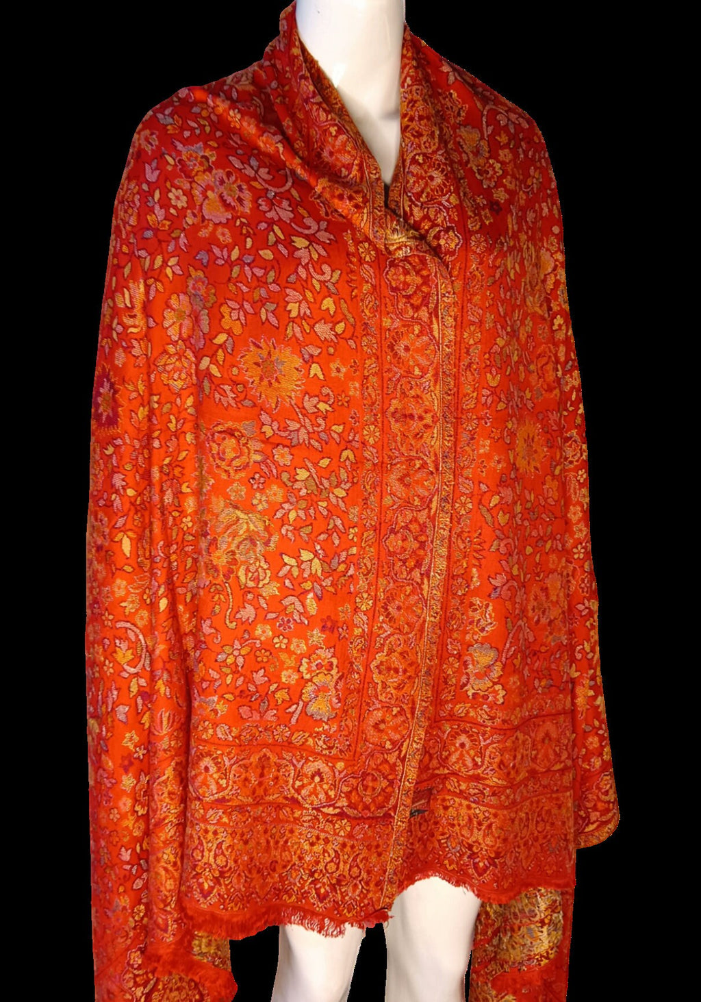 Red kani weave cashmere shawl scarf neck warmer shoulder Warmer travel blanket vintage winter outfit wedding cashmere shawl kani shawl