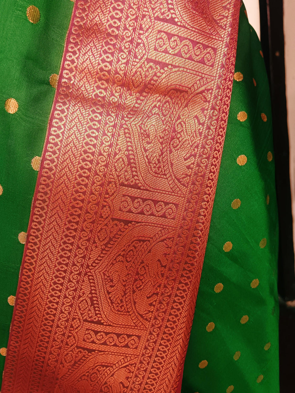 Pure Green Pink Mysore Silk Saree Zari border Unstitched Plain Pink Silk Blouse Piece Perfect for Wedding Festive Gift for her Indian