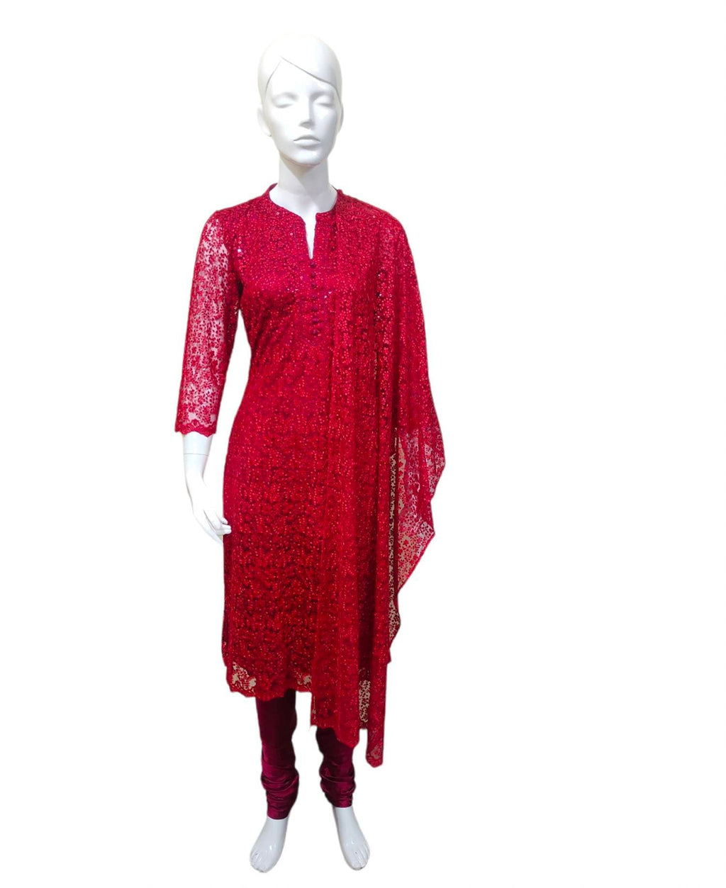 Ready to wear Salwar Kameez for women Red colour kurti Maroon Pajami with dupatta Indian Bollywood Satin Pajami Festive Puja wear