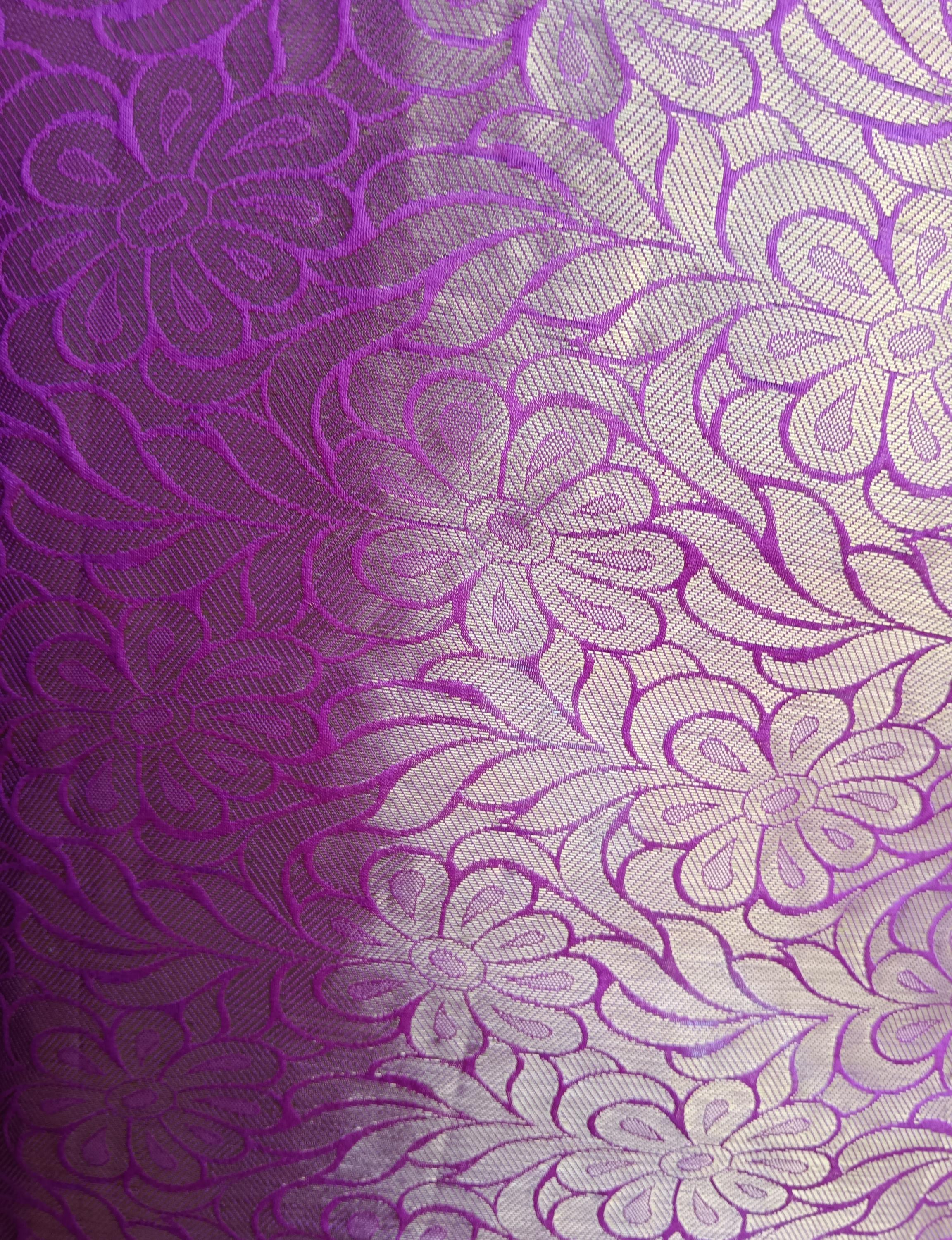 Royal Blue And Pink Banarasi Silk Saree with Unstitched Silk Blouse Handwoven Zari Wedding Saree Indian Traditional Outfit Elegant Gift