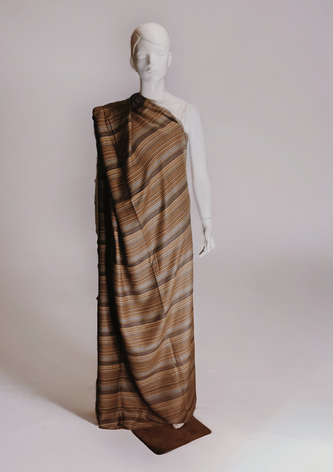 Brown Grey 100 % Cashmere Pashmina Luxurious Reversible Hand woven unisex Shawl Scarf Travel Blanket Vintage Winter Outfit Lightweight Soft