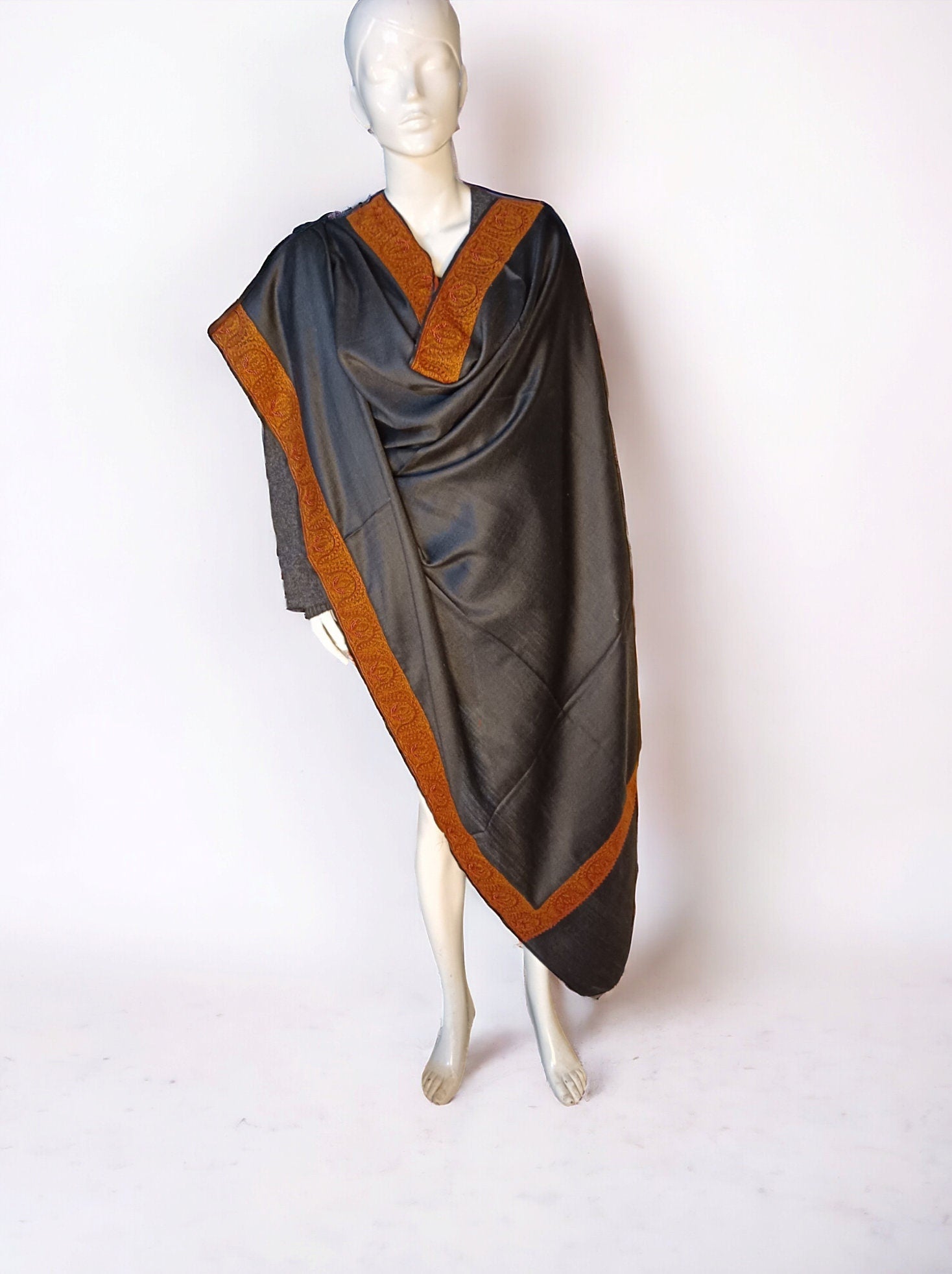 Black Brown 100% Cashmere Pashmina Luxurious Hand woven Shawl Lightweight Soft Touch Neck Warmer Shoulder Warmer Scarf Travel Blanket Winter