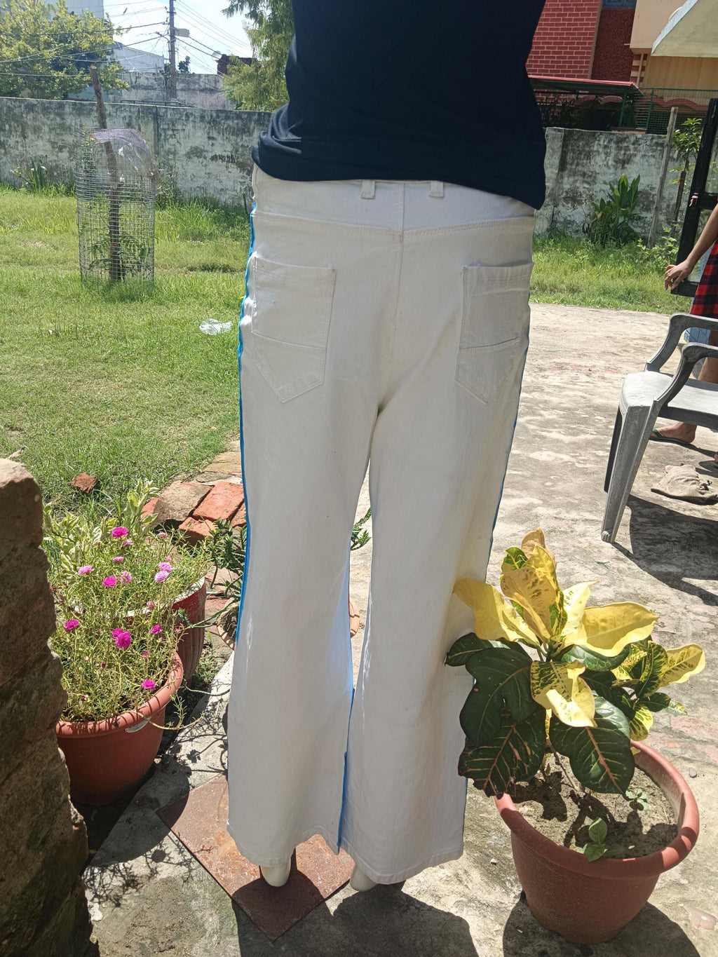 100% Pure White Denim Handpainted Fine Art Princesses Fairy tales Artistic Party wear Halloween Wear Birthday Wear Gift for them