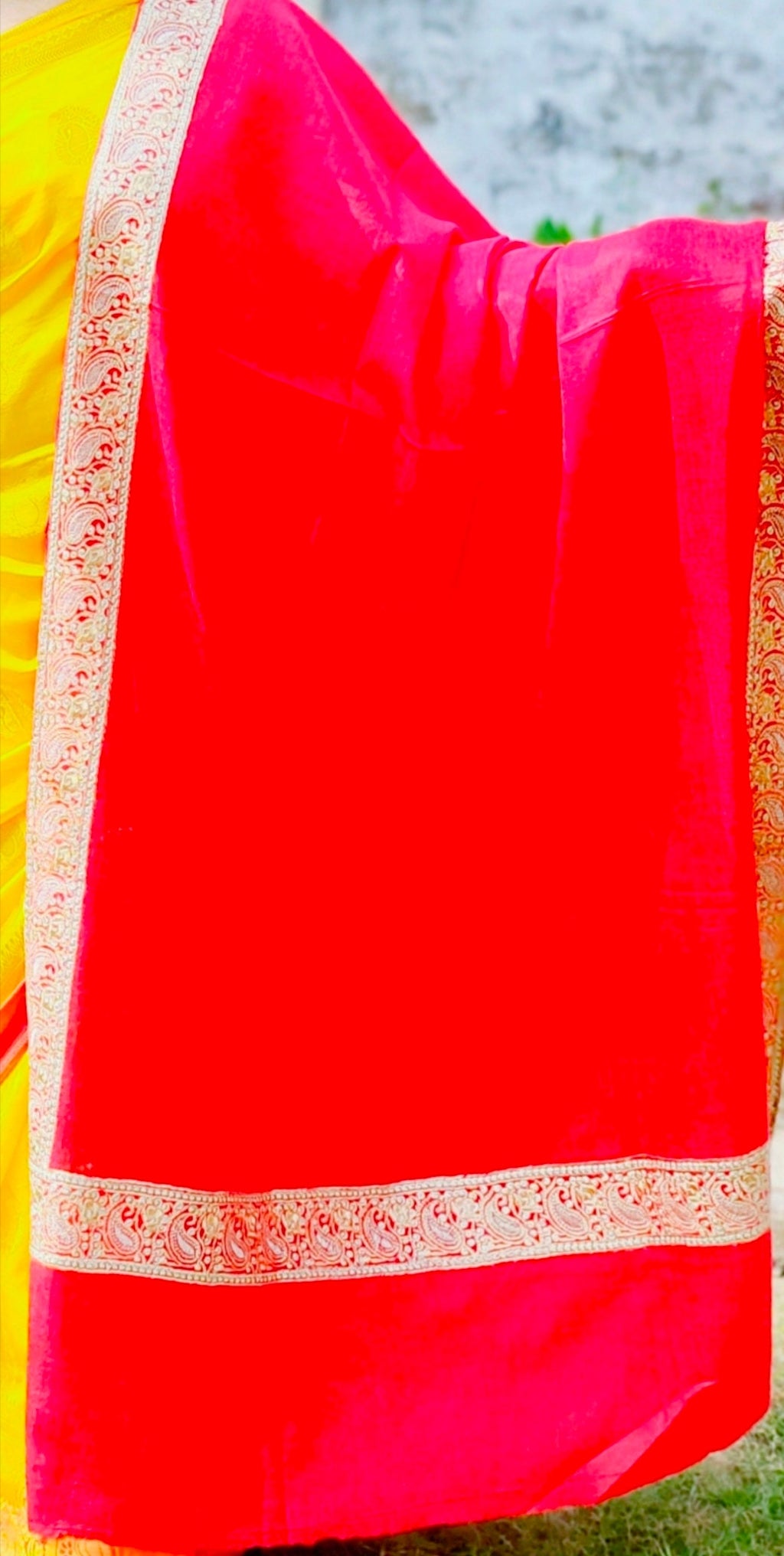 Pure Cashmere Pashmina Luxurious Red Hand Woven Pure Zari Work Bridal Shawl Dupatta Scraf 100% Cashmere Lightweight Luxurious Shawl Wedding