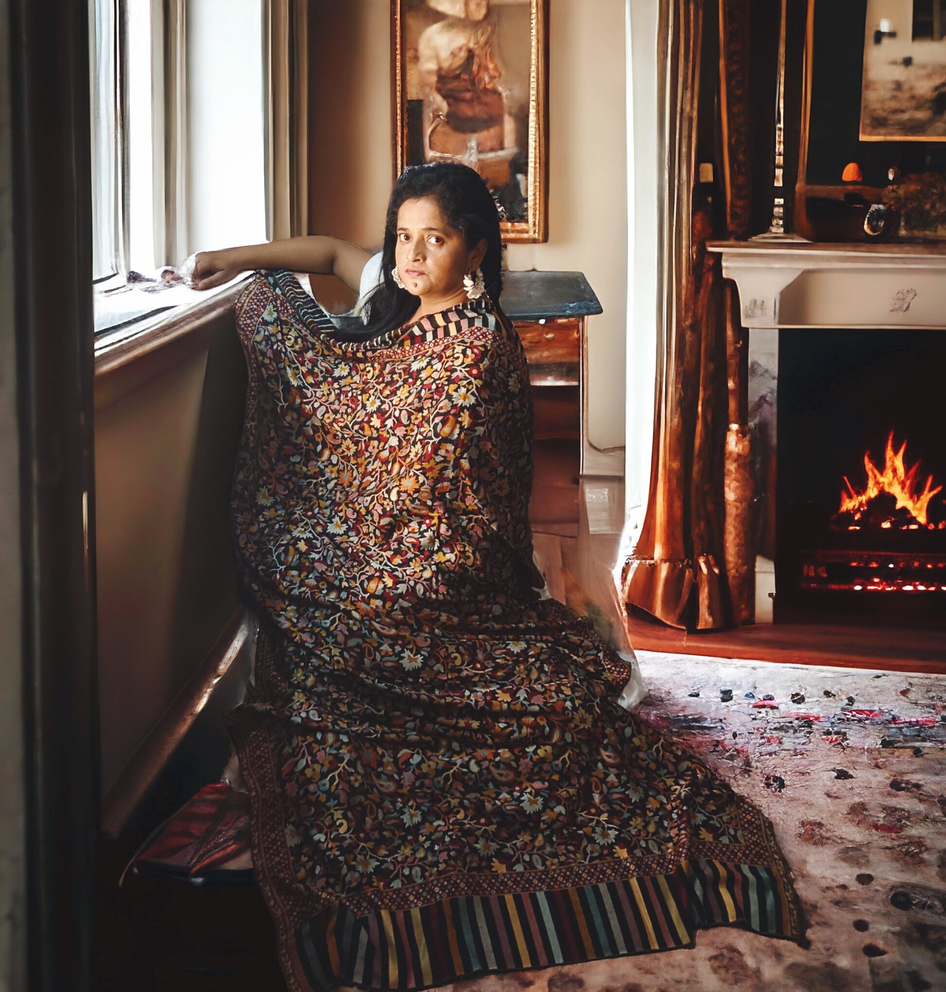 Black 100% Pashmina/Cashmere Hand Woven on Traditional Looms Shawl Scarf Blanket Neck Warmer Lightweight Luxurious Shoulder Warmer Classy