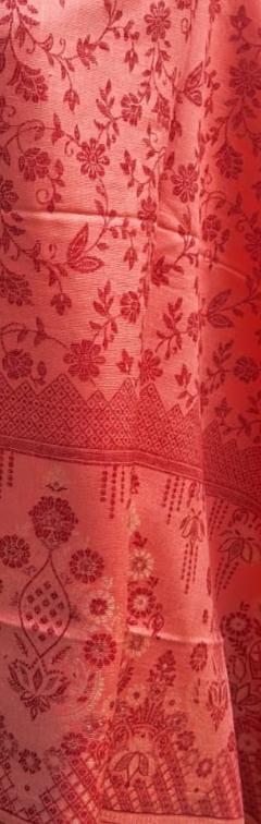 Peach Red Woollen Cashmere Blend Handcrafted Scarf/Shawl Floral Design Lightweight Warm Gift for her Embroidery All Over Indian Shawl/Scarf