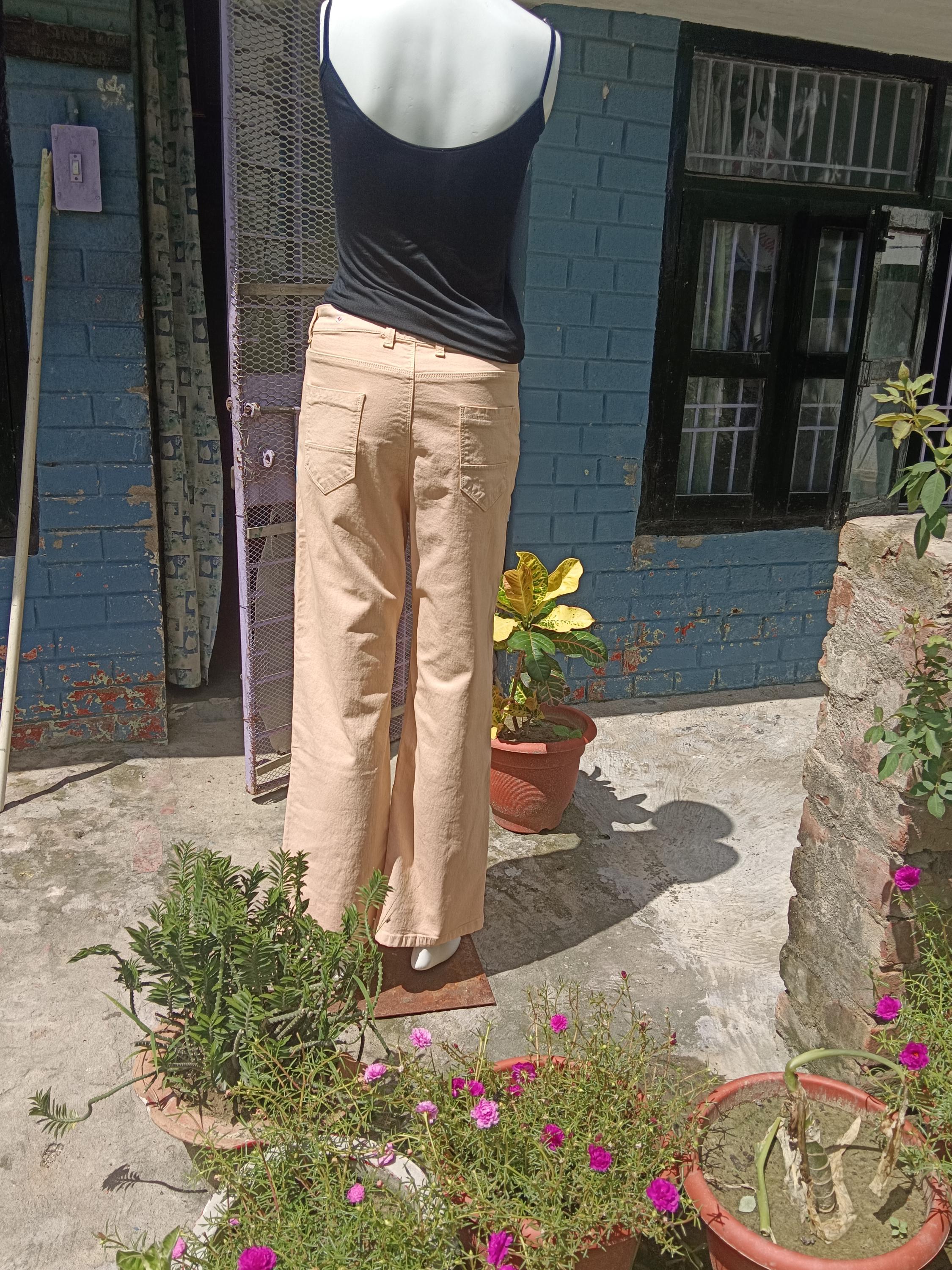 100% Pure Beige Denim Handpainted Fine Art Cartoon Characters Vintage Jeans Rare to Find Gift for them Go To Wear