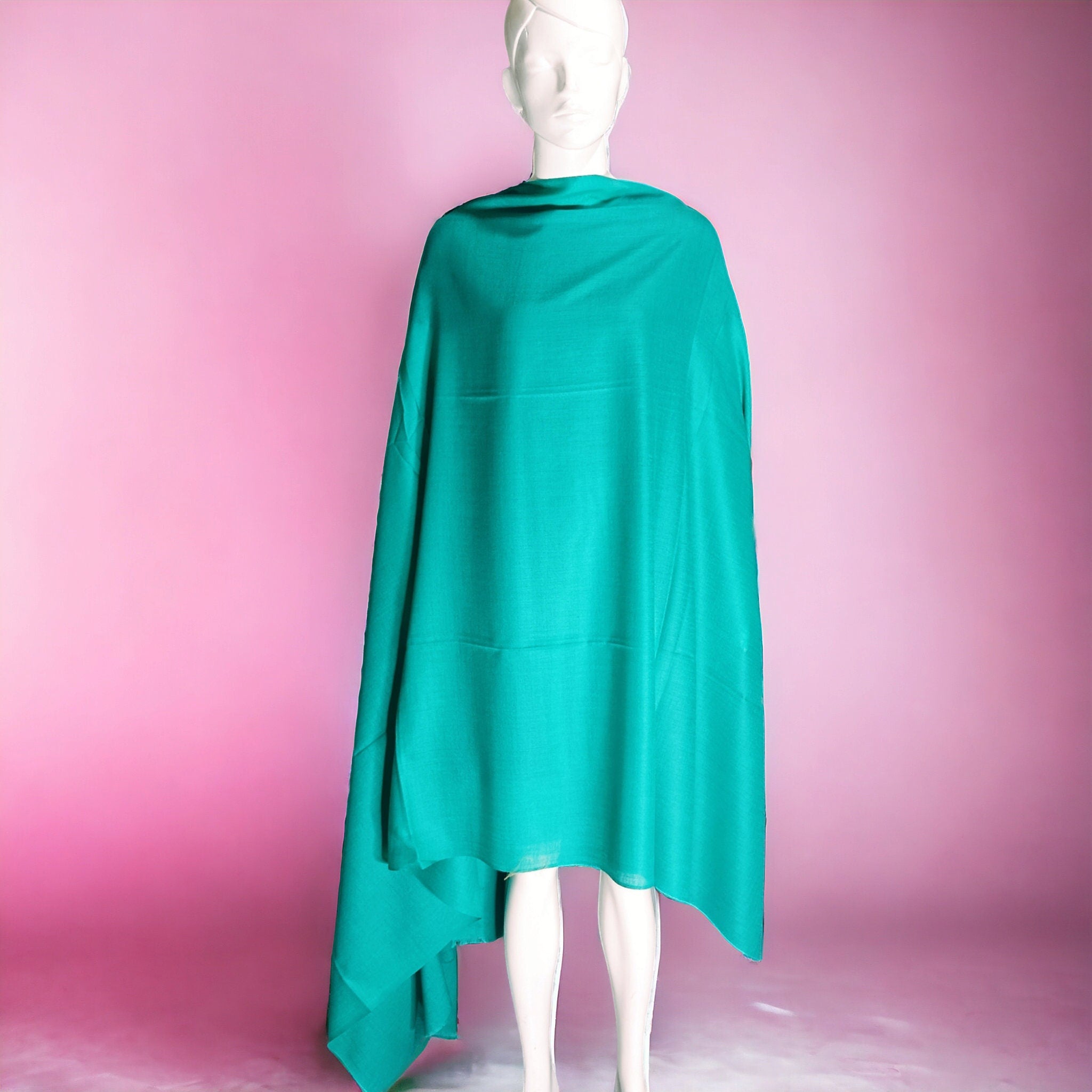 Sea Green/Turquoise 100 % Cashmere Pashmina Luxurious Hand woven Soft Shawl/Scarf Touch Lightweight Travel Blanket Vintage Winter Outfit