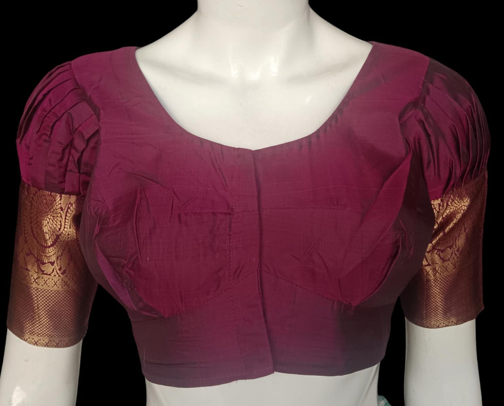 100% Pure Kanjeevaram Purple/Violet Blue Silk Saree With Stitched Readymade Blouse South Indian Saree Wedding Saree Gift for her Kanjeevaram