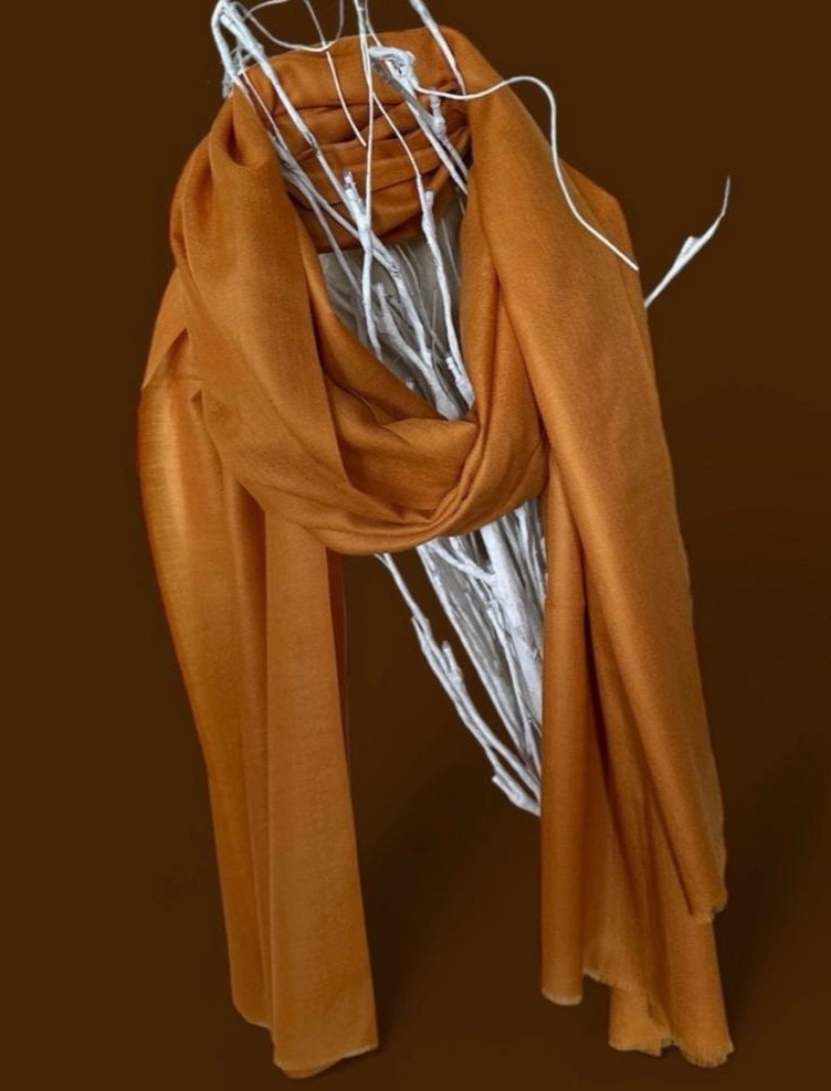 Yellow Pure Cashmere Pashmina Luxurious Hand woven shawl 100% Cashmere Lightweight Luxurious Shawl neck warmer Travel Blanket Plain Shawl