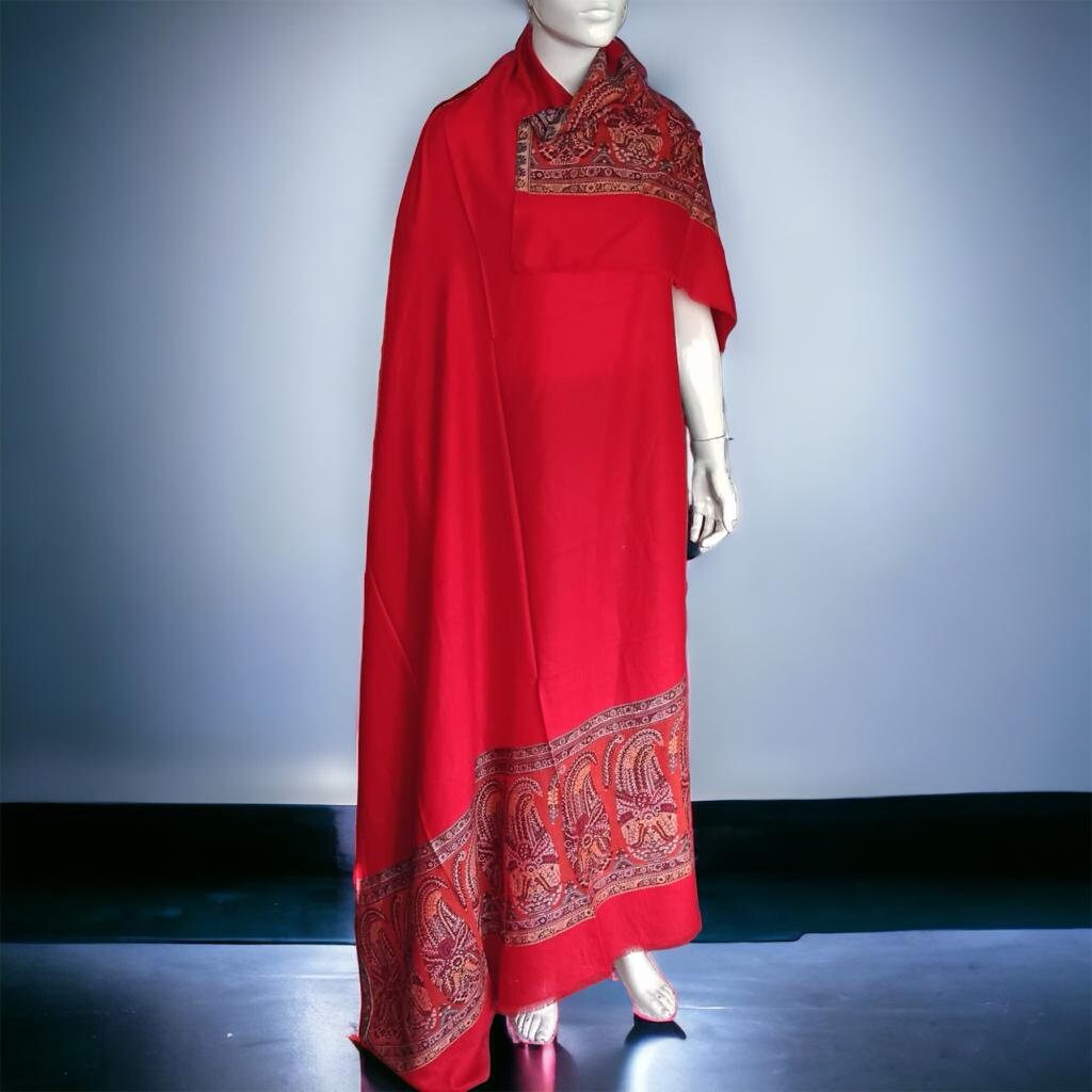Pure Cashmere Pashmina Luxurious Red Handwoven shawl 100% Cashmere Lightweight Luxurious Shawl Soft Touch Neck Warmer Travel Blanket Cozy