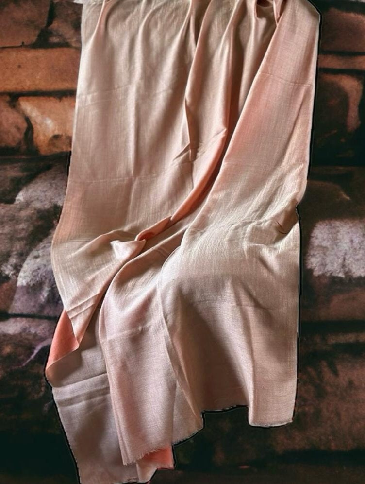 Orange Beige Reversible 100% Cashmere Pashmina Luxurious Hand woven shawl scarf for women Pure Pashmina Lightweight Luxurious Shawl Kashmiri