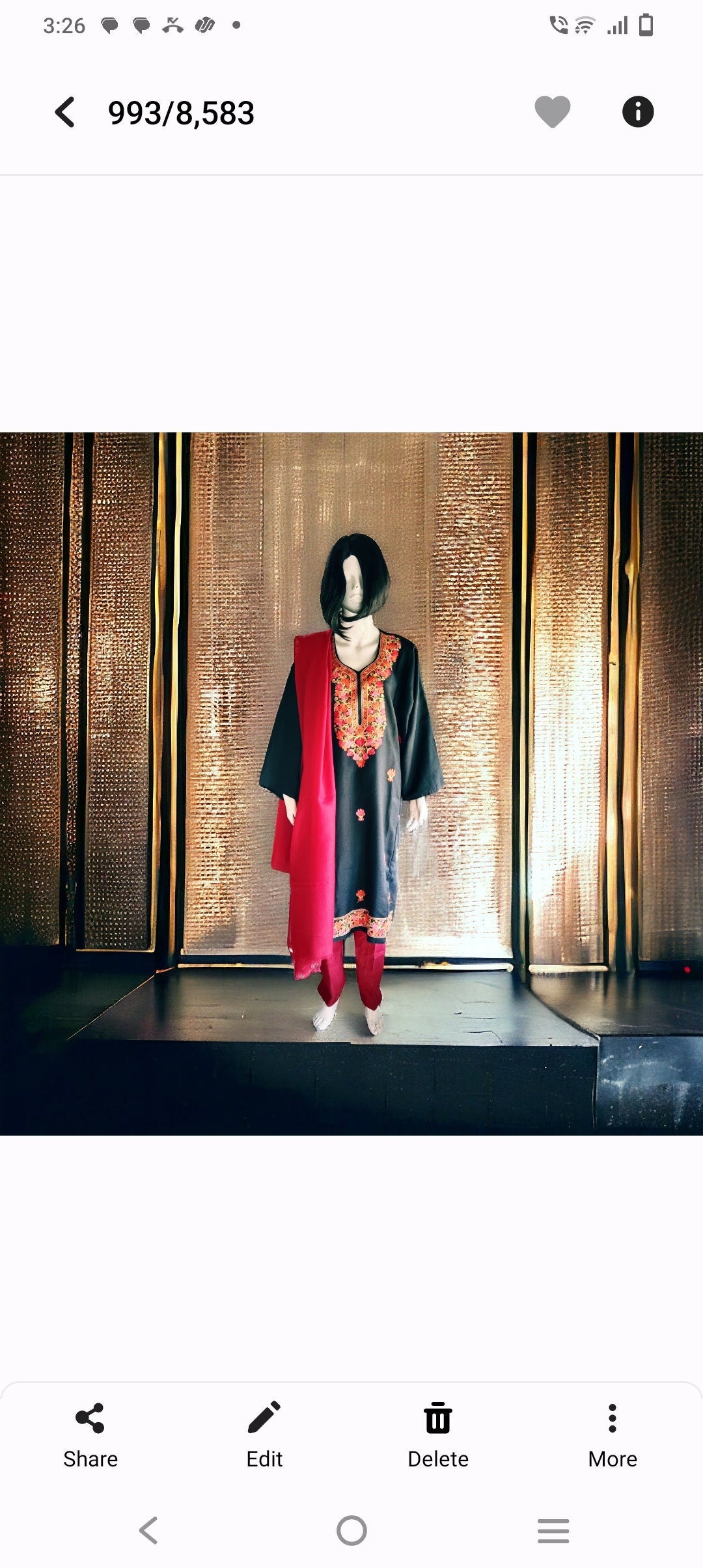 Pack of 3 Red Black Pure Pashmina Suit Shawl Pant Embroidered Kashmiri Free Size Woollen Outfit Stiched Suit Women Outfit Lightweight Shawl