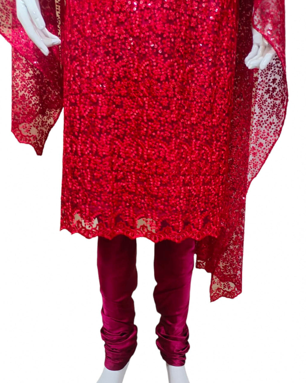 Ready to wear Salwar Kameez for women Red colour kurti Maroon Pajami with dupatta Indian Bollywood Satin Pajami Festive Puja wear