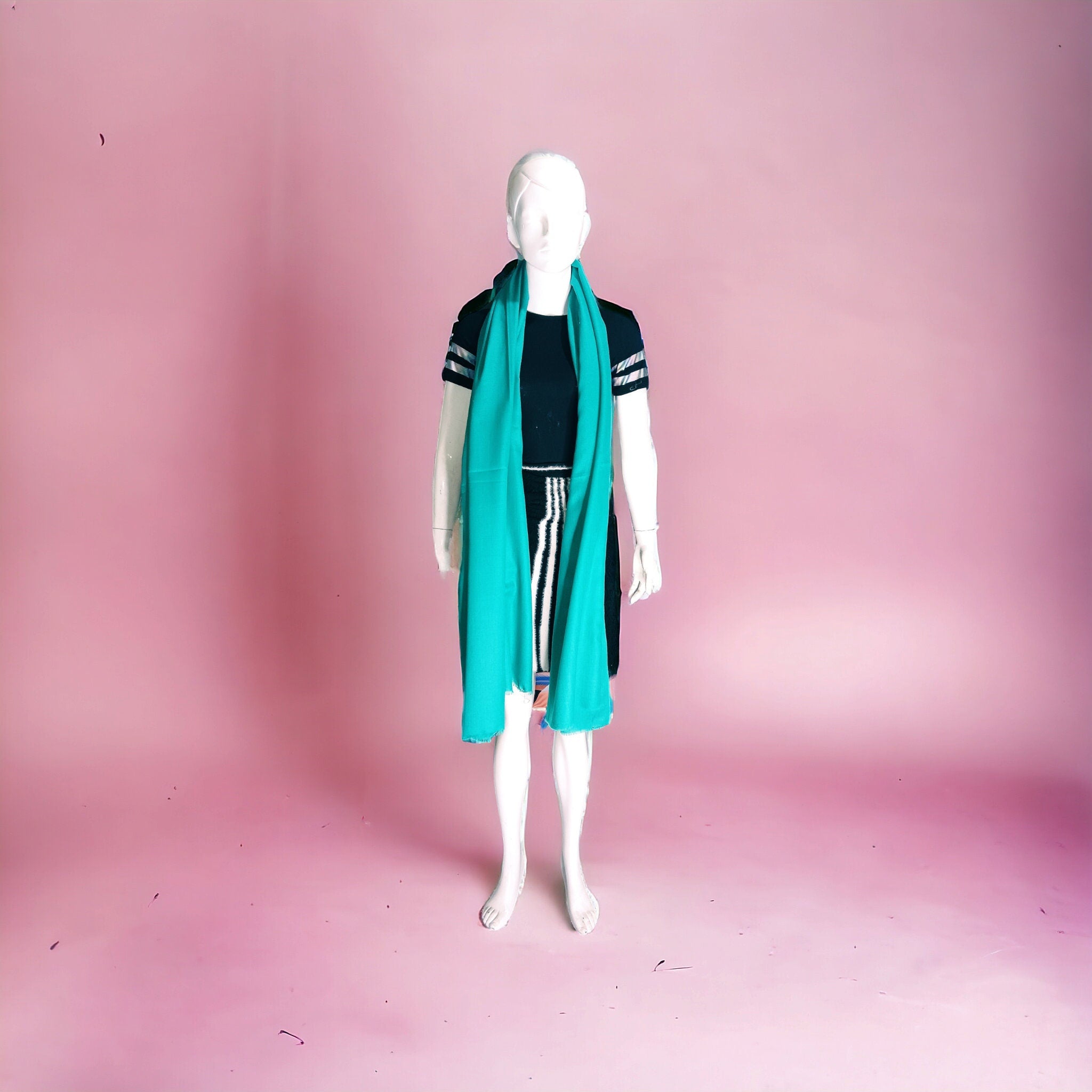 Sea Green/Turquoise 100 % Cashmere Pashmina Luxurious Hand woven Soft Shawl/Scarf Touch Lightweight Travel Blanket Vintage Winter Outfit