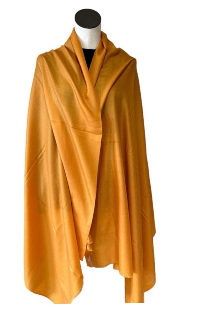 Yellow Pure Cashmere Pashmina Luxurious Hand woven shawl 100% Cashmere Lightweight Luxurious Shawl neck warmer Travel Blanket Plain Shawl