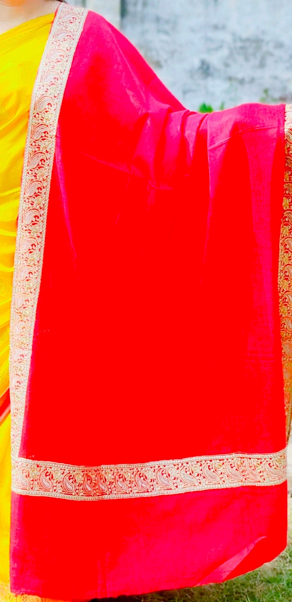 Pure Cashmere Pashmina Luxurious Red Hand Woven Pure Zari Work Bridal Shawl Dupatta Scraf 100% Cashmere Lightweight Luxurious Shawl Wedding