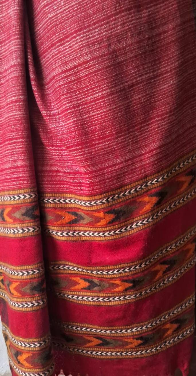 Red Woollen Shawl/Scarf/Neckwarmer Himachal Pradesh Special Kullu Special Soft Lightweight Warm Perfect for Winter Season Snowfall Special