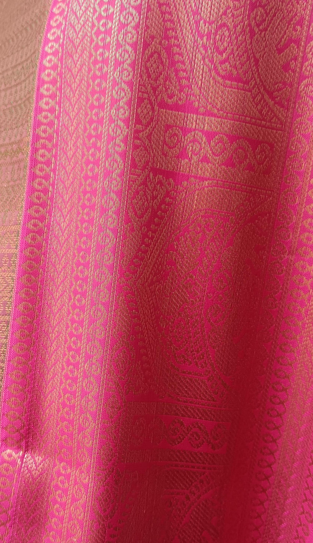 Pure Green Pink Mysore Silk Saree Zari border Unstitched Plain Pink Silk Blouse Piece Perfect for Wedding Festive Gift for her Indian