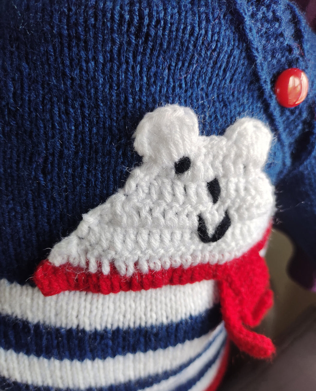 100% Wool Handmade Blue Red White Sweater Beanie / Cap Socks For Boys And Girls Winter Outfit Comfortable Sweater Soft Wool Purely Handmade