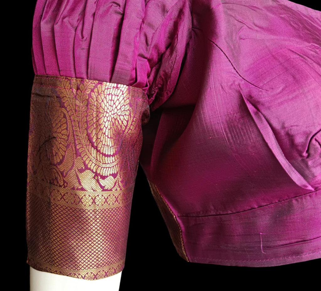 100% Pure Kanjeevaram Purple/Violet Blue Silk Saree With Stitched Readymade Blouse South Indian Saree Wedding Saree Gift for her Kanjeevaram