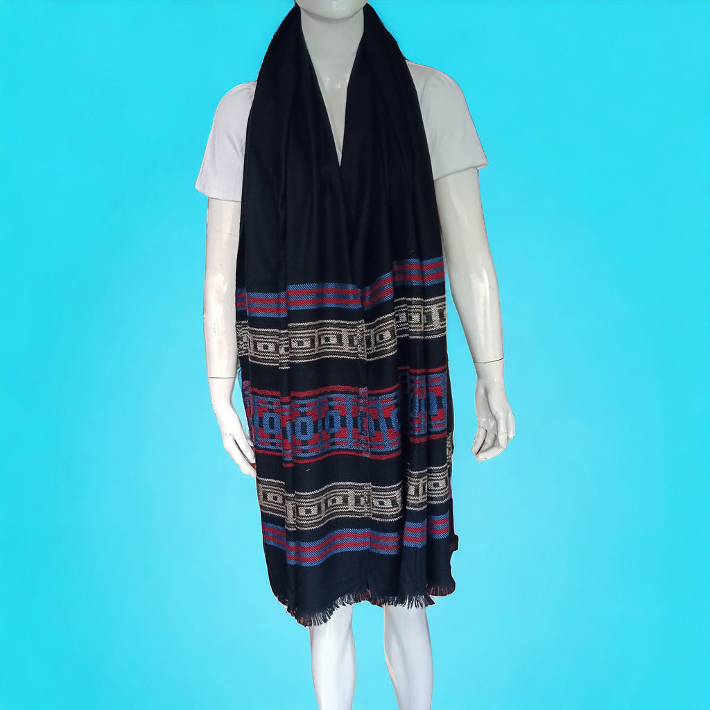 Black Cashmere Pashmina Shawl Hand woven shawl scarf Lightweight Embroidered Soft Touch Neck Warmer Travel Blanket Shoulder Warmer Winter