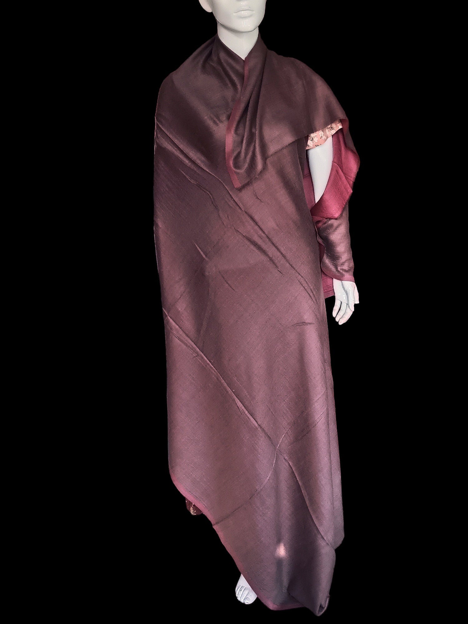 Pure Cashmere Pashmina Luxurious Pink brown Reversible Hand woven shawl 100% Cashmere /Pashmina Lightweight Luxurious Shawl neck warmer