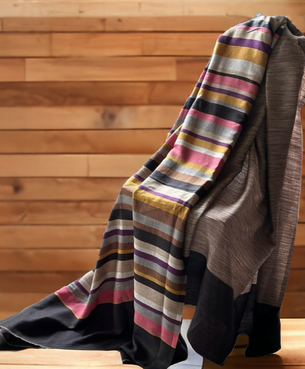 Multicolour Unisex 100% Cashmere Pashmina Shawl/Scraf/Travel Blanket Luxurious Hand Woven Kashmiri Winter Outfit Lightweight Soft Touch