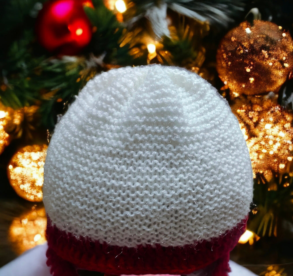 100 % Wool Handmade Red White Buttoned Sweater Beanie / Cap Socks For Boys And Girls Christmas Inspired Winter Outfit Comfortable Sweater