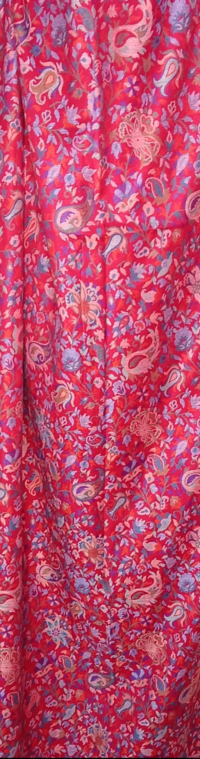 Red Pink 100% Cashmere Pashmina kani Weave Vintage Shawl/Scarf Neck Warmer Shoulder Warmer Travel Blanket Winter Luxurious Hand woven Shawl