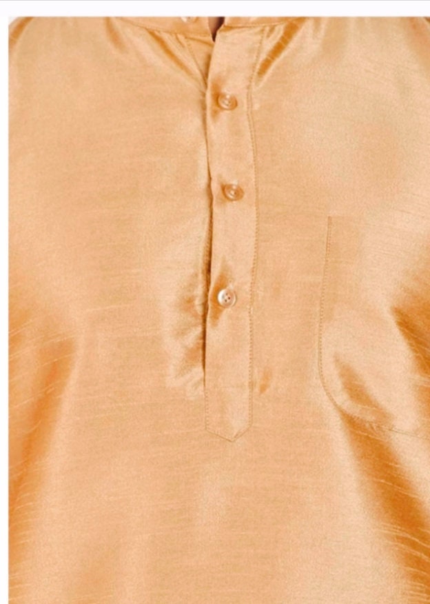 Copper-Coloured Silk Handmade Kurta Pajama Set For Men Bollywood Inspired Outfit Traditional Attire Diwali Wear Ethnic Wear Gift For Him