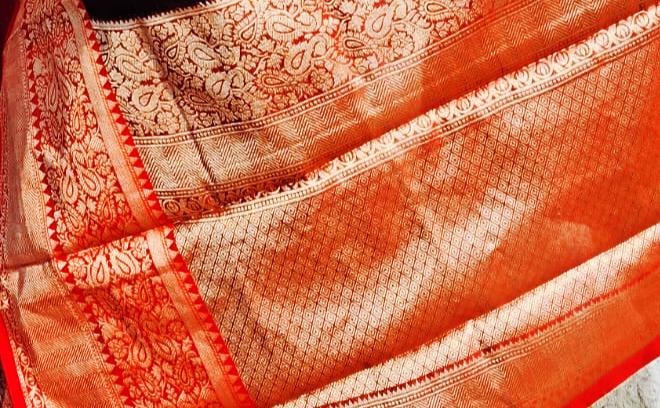Red Black Silk Saree Zardozi Border Zardozi Work All Over Saree With Unstitched Red Silk Zardozi Border Blouse Women Wear Wedding Wear
