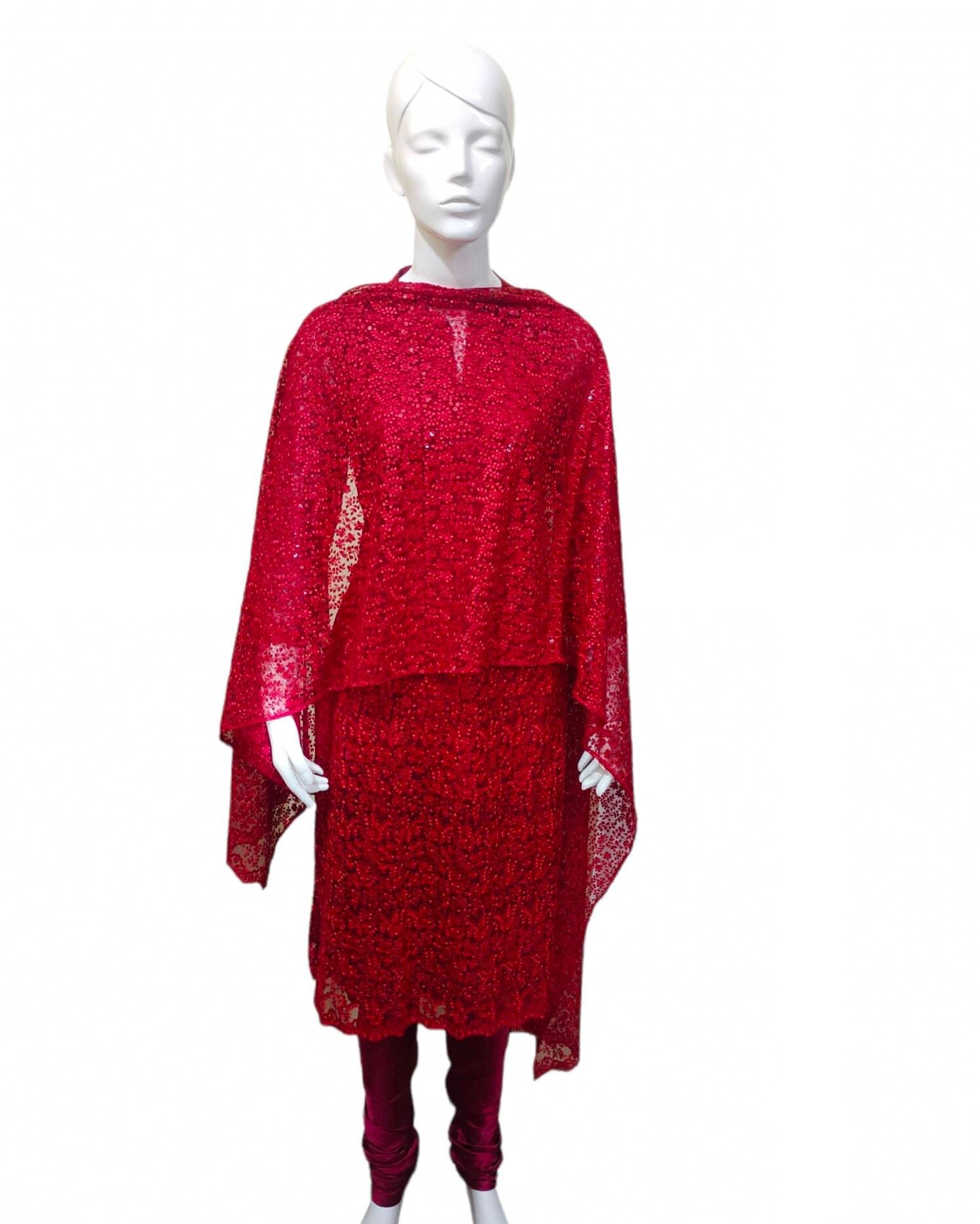 Ready to wear Salwar Kameez for women Red colour kurti Maroon Pajami with dupatta Indian Bollywood Satin Pajami Festive Puja wear