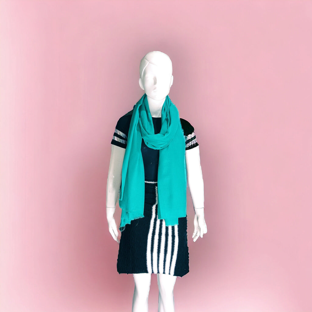 Sea Green/Turquoise 100 % Cashmere Pashmina Luxurious Hand woven Soft Shawl/Scarf Touch Lightweight Travel Blanket Vintage Winter Outfit