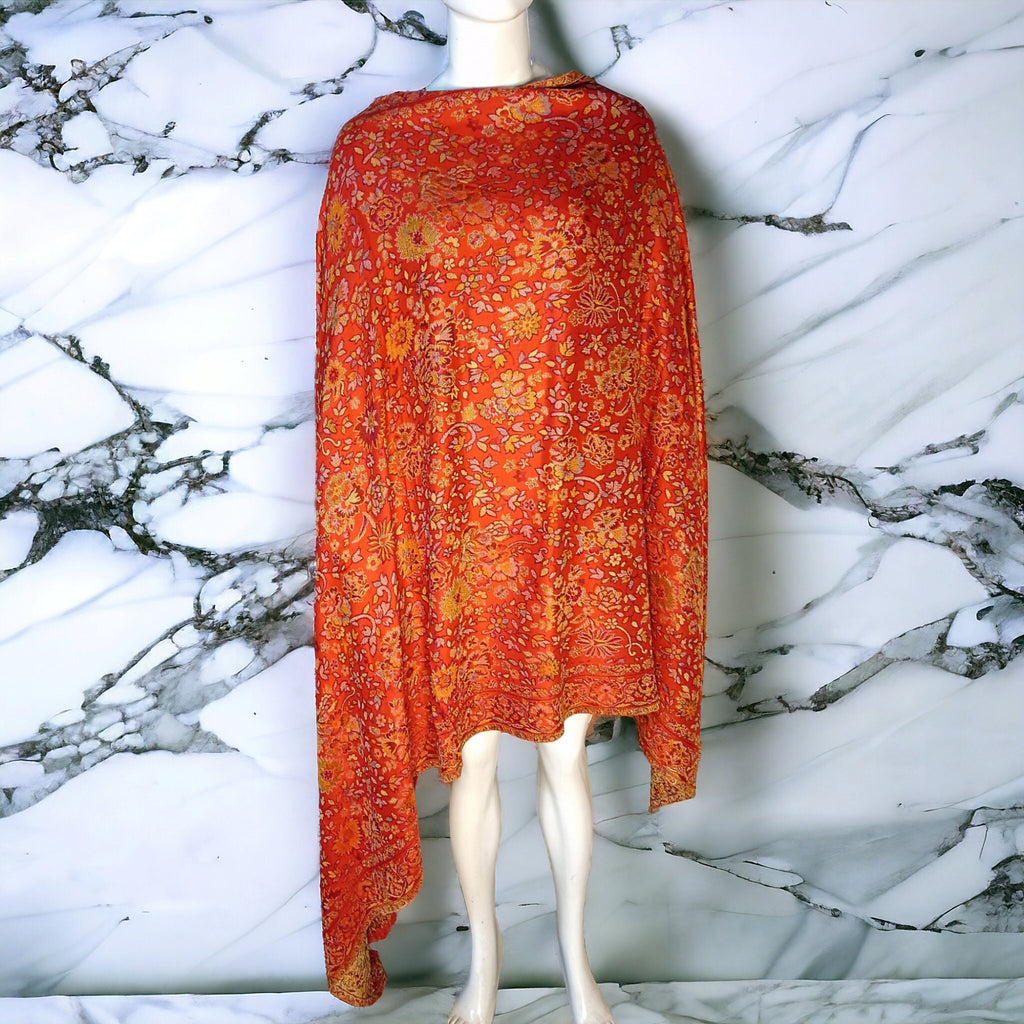 Red kani weave cashmere shawl scarf neck warmer shoulder Warmer travel blanket vintage winter outfit wedding cashmere shawl kani shawl