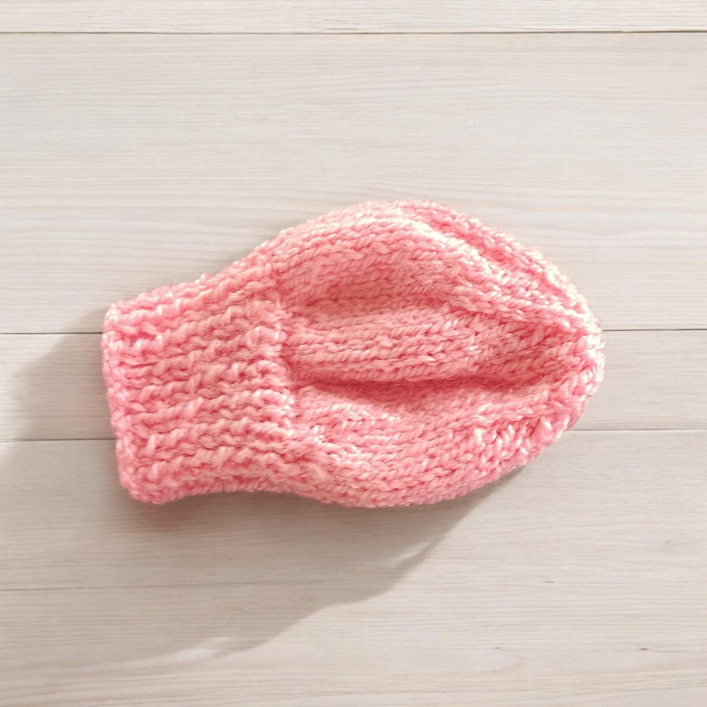 Set of 4 Baby Pink Casual Handmade Woollen Buttoned Sweater, Cap/Beanies, Shoes and Mittens Winter Outfit Comfortable Sweater Soft Sweater